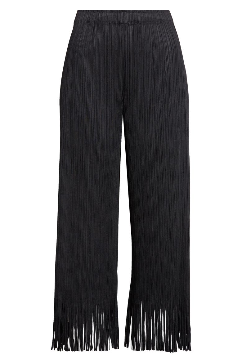 Wave Pleated Fringe Trim Pants (Women) | Nordstrom