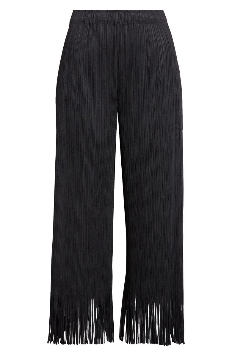 Pleats Please Issey Miyake Wave Pleated Fringe Trim Pants, Alternate, color,