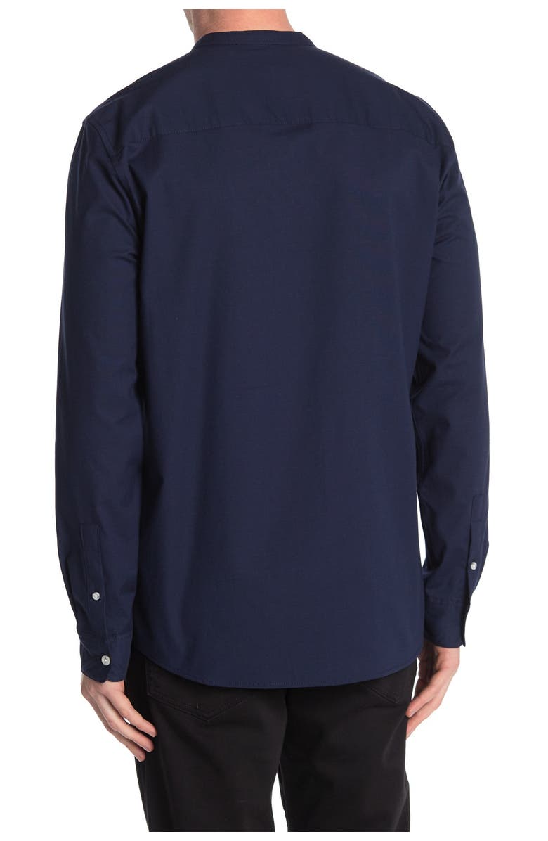 Topman Solid Mandarin Collar Shirt, Alternate, color,