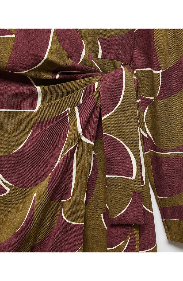 MANGO Geo Print Long Sleeve Faux Wrap Minidress, Alternate, color, 