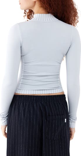 Lara Mock Neck Long Sleeve Zip Top