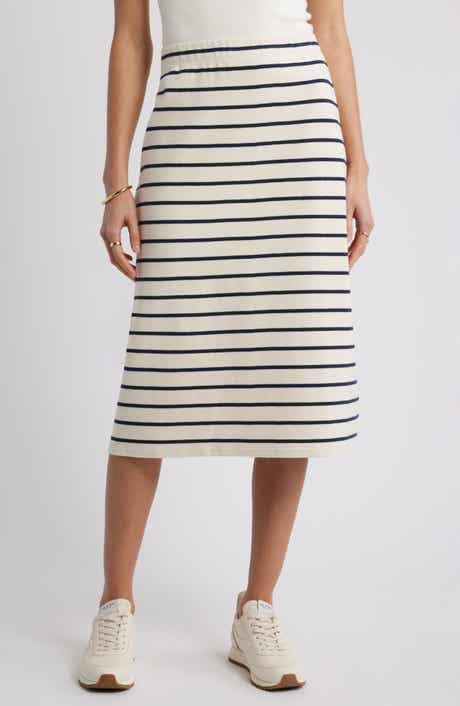 Caslon® Stripe Knit Midi Skirt
