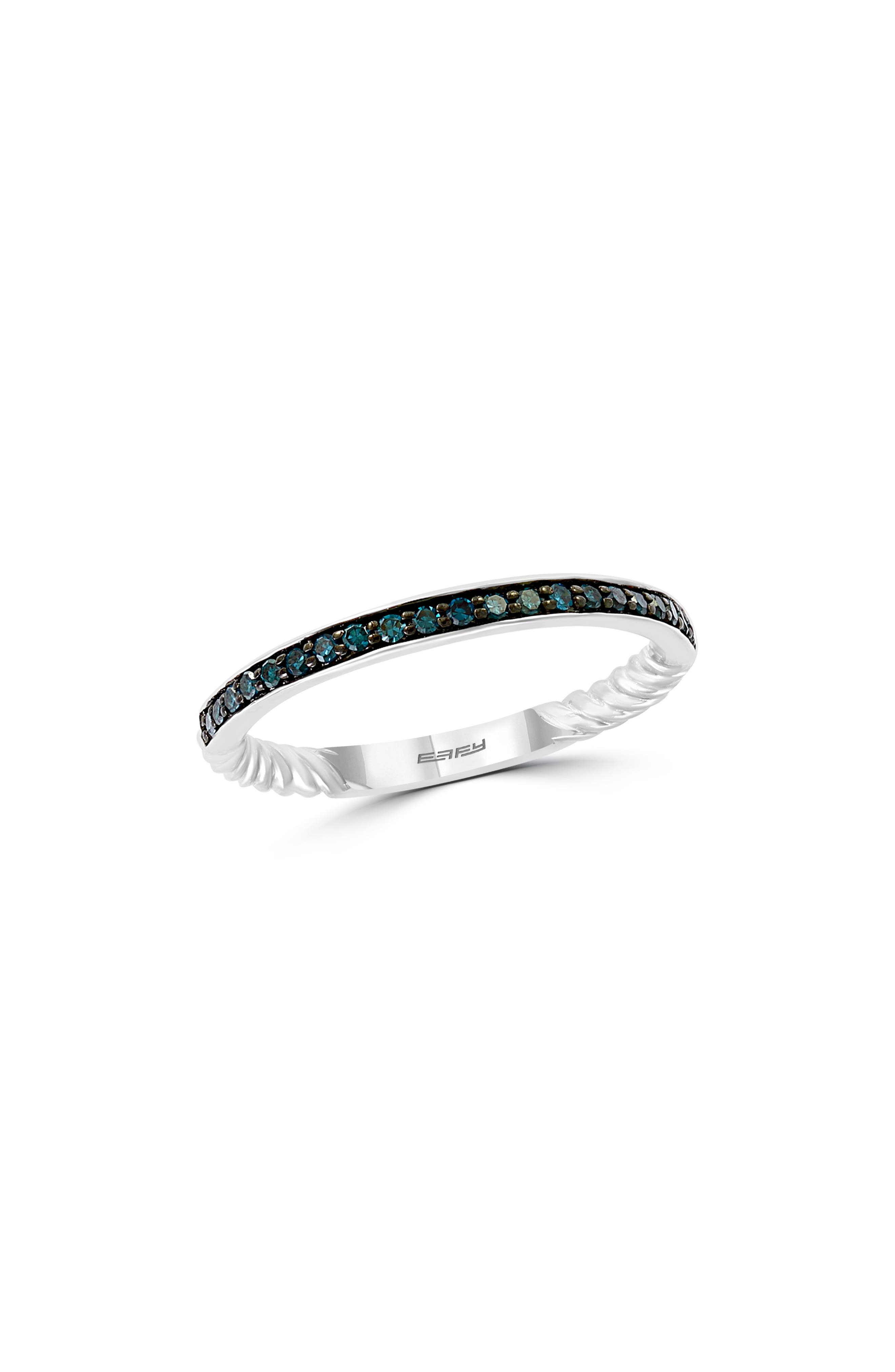 EFFY Blue Diamond Stacking Ring