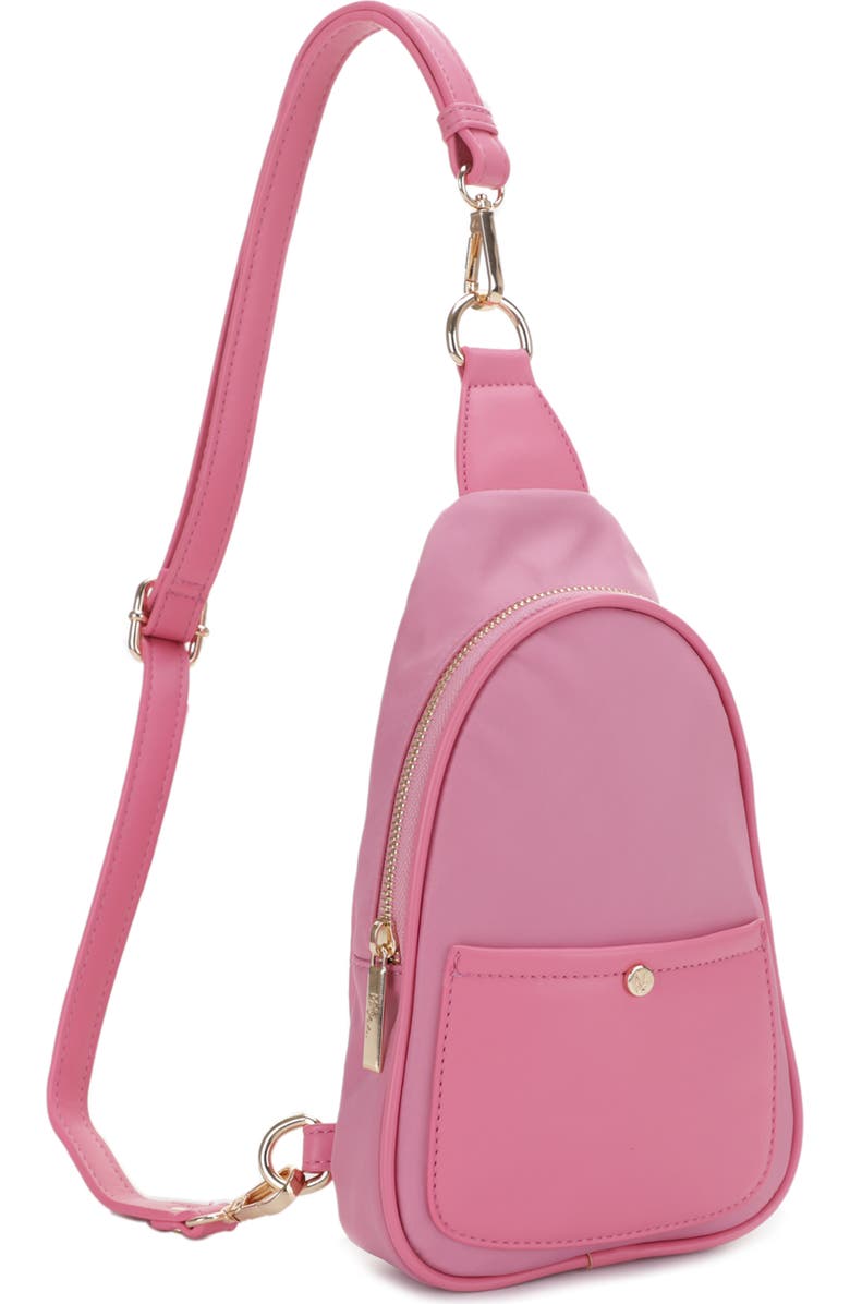 Mali + Lili Gwen Nylon & Vegan Leather Sling Bag, Alternate, color, Mauve