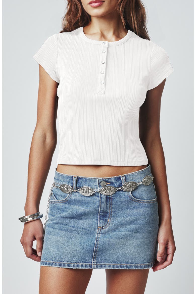 Ribbed Henley Short Sleeve T-Shirt, Main, color, JET STREAM