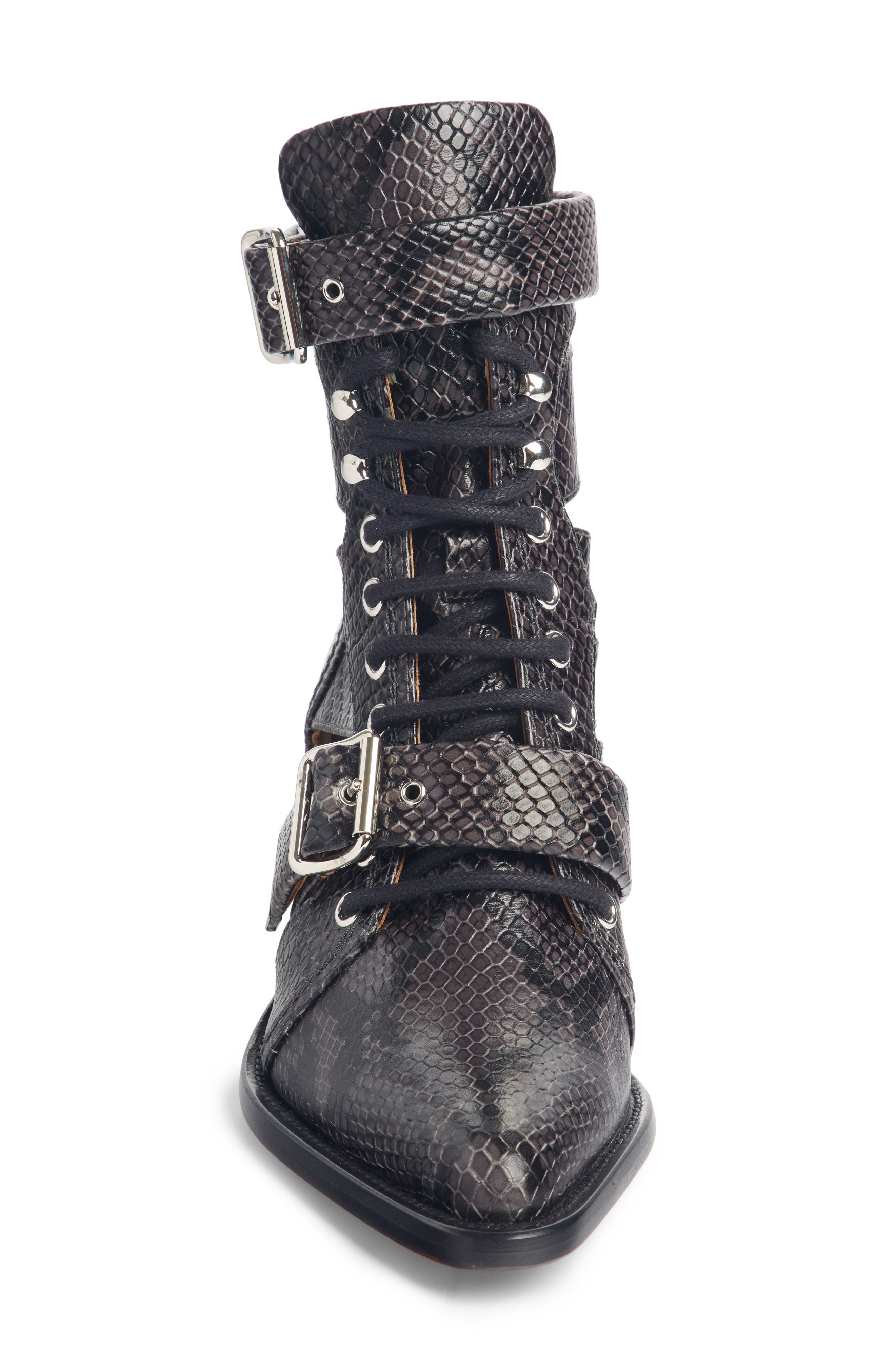 Rylee Caged Pointy Toe Boot, Alternate, color, CHARCOAL BLACK