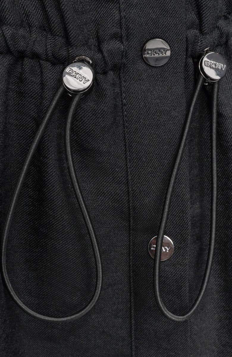 DKNY Puff Sleeve Midi Shirtdress, Alternate, color, Black