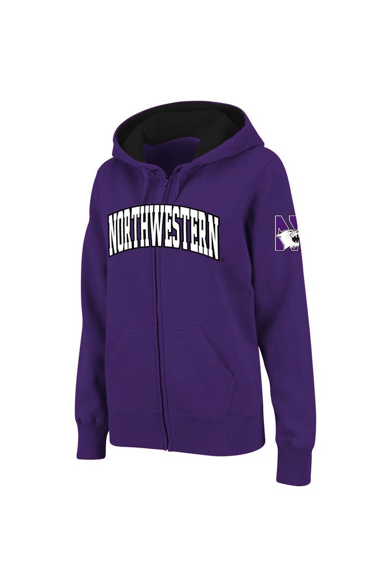 Women's Stadium Athletic Purple Northwestern Wildcats Arched Name Full-Zip Hoodie, Main, color, Purple
