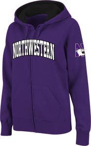 COLOSSEUM Women's Stadium Athletic Purple Northwestern Wildcats Arched Name Full-Zip Hoodie