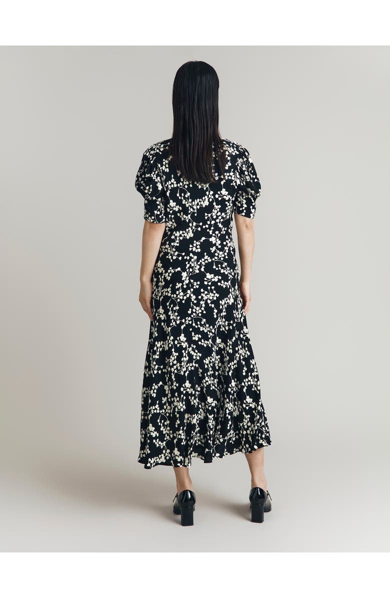 Ghost London Capri Crepe Floral Midi Dress, Alternate, color, Mono Trailing Florals