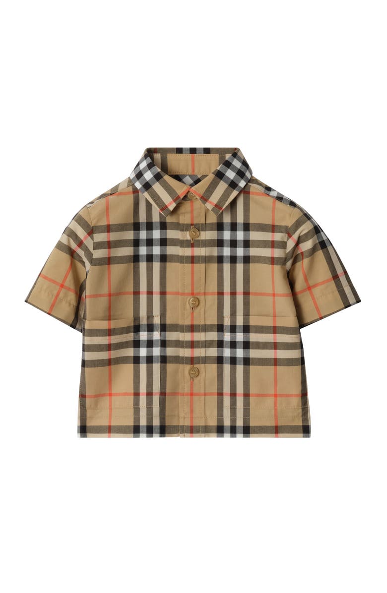 Burberry Check Cotton Two-piece Set, Main, color, Sand Beige