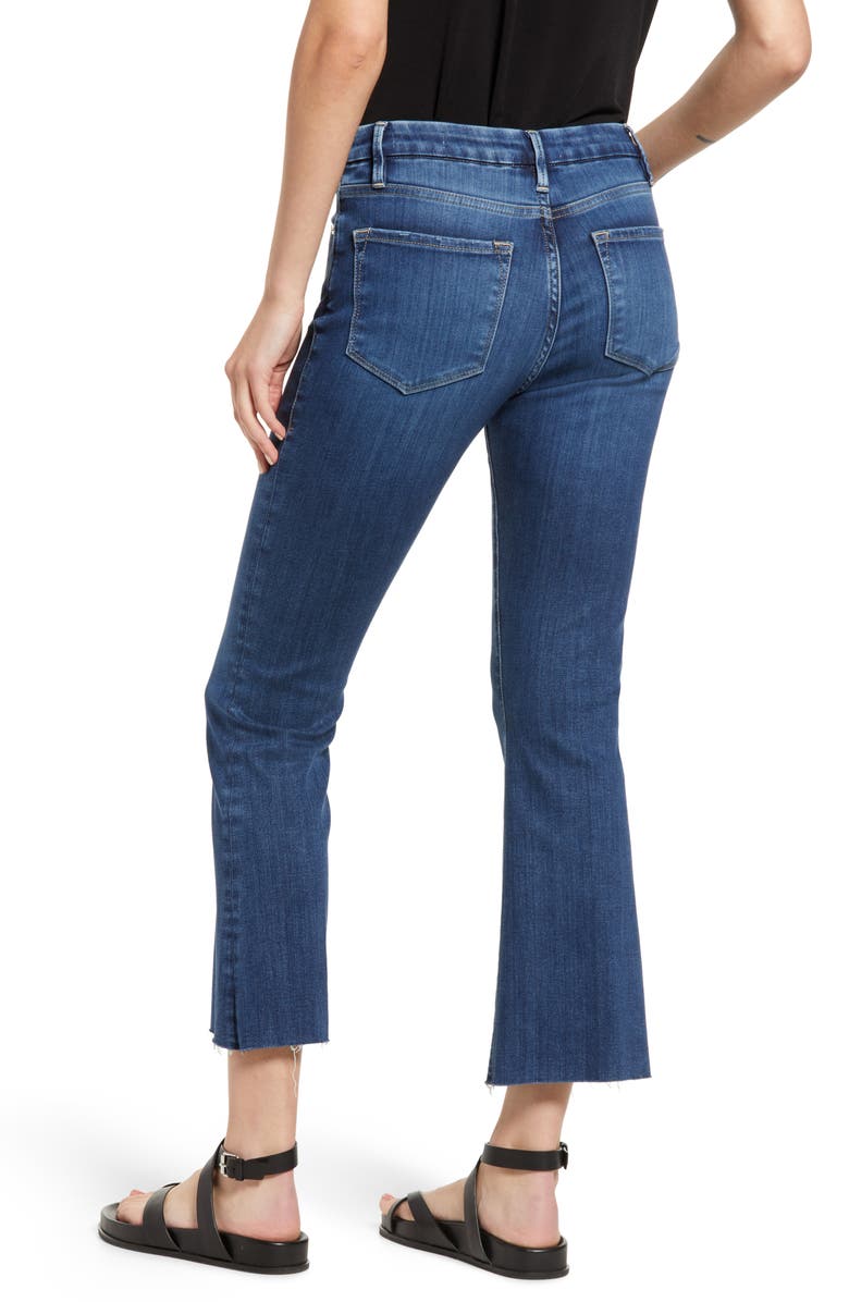 FRAME Le Crop Mini Bootcut Raw Hem Jeans, Alternate, color, Lupine
