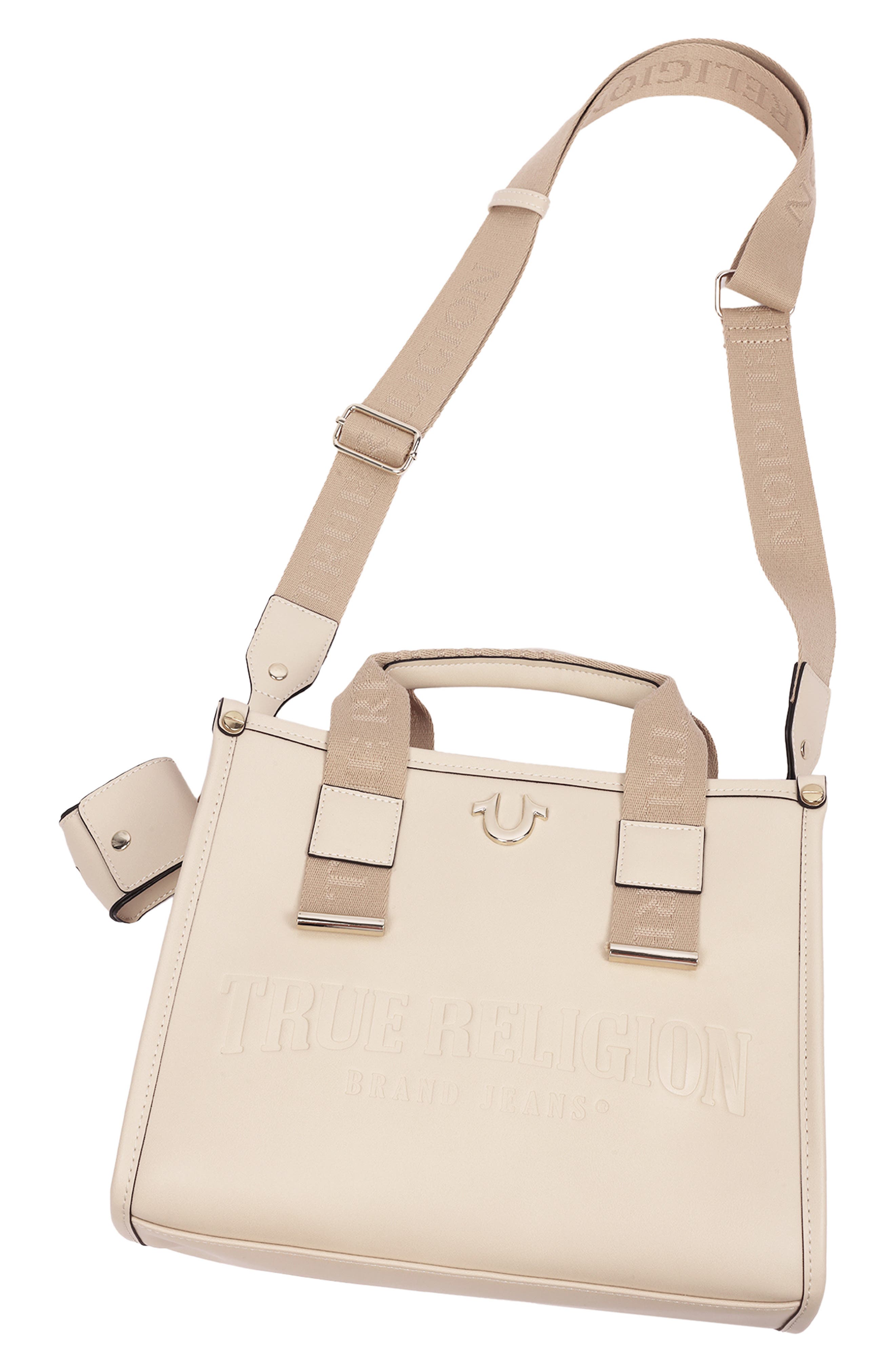 Brody Medium Faux Leather Tote, Alternate, color, CREAM