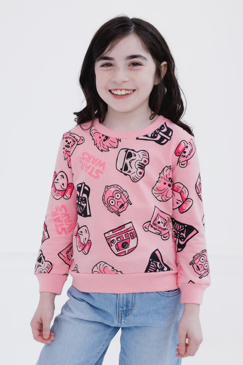 Loungewear Pullover Sweatshirt, Alternate, color, Star Wars Pink