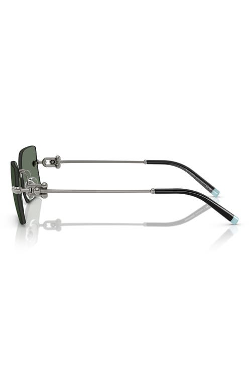 Tiffany & Co . 59mm Rectangular Sunglasses In Gunmetal