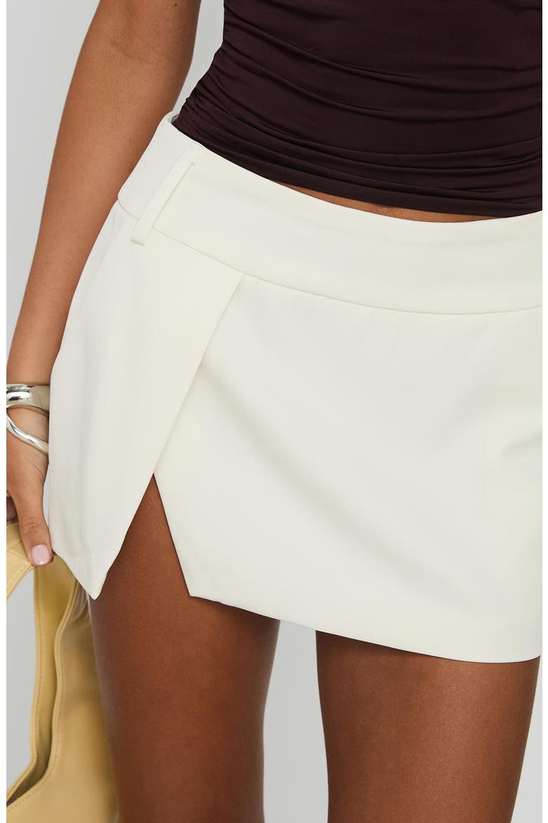 Off Kilter Slit Hem Miniskirt, Alternate, color, WHITE
