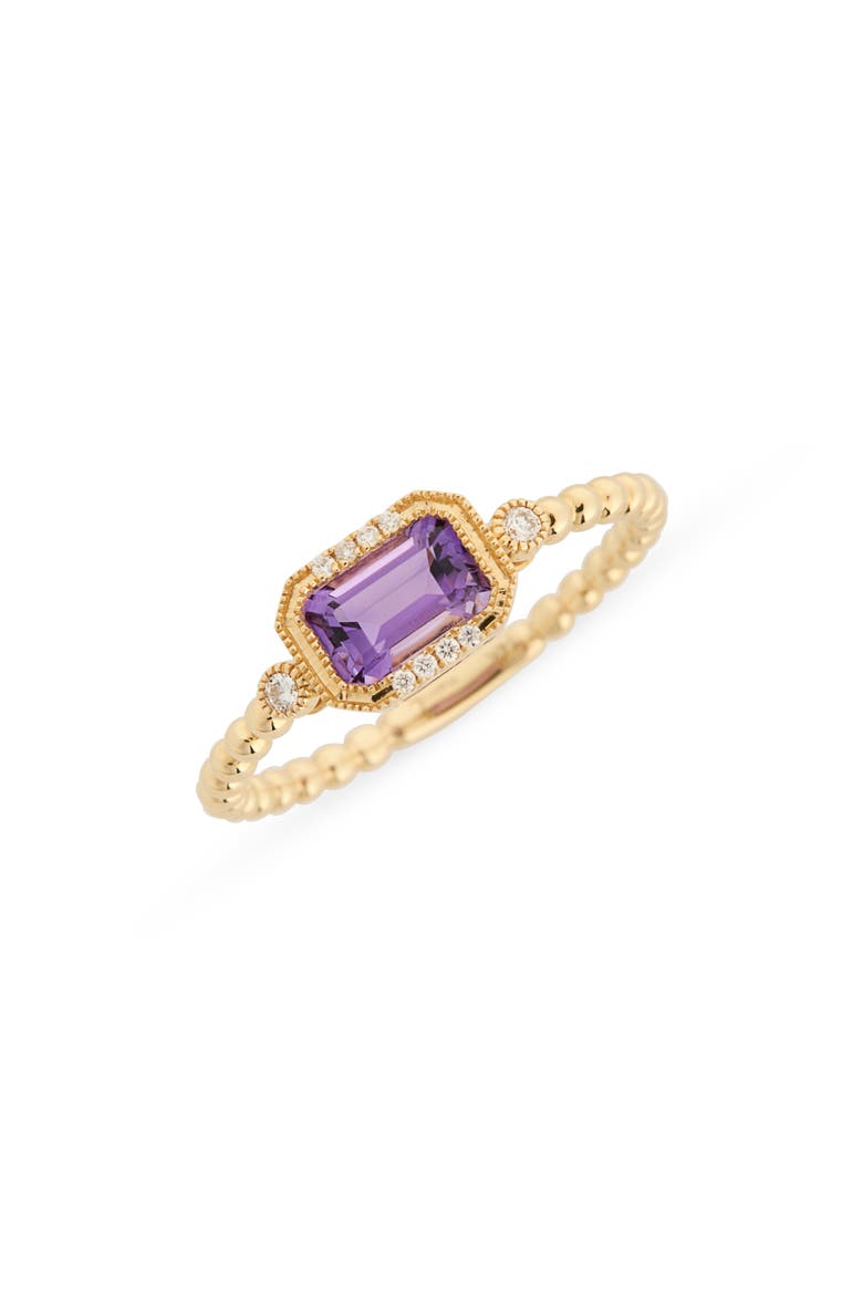 14K Gold & Amethyst Ring, Main, color, YELLOW