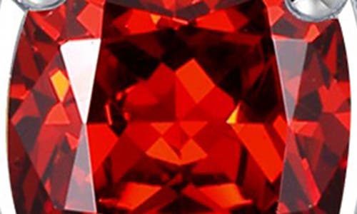 Lafonn Cushion Cut Simulated Garnet & Simulated Diamond Halo Stud Earrings In Red