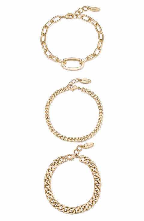 Set of 3 Chain Link Bracelets