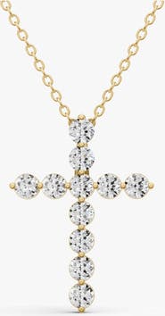 SEREIA OFFICIAL 14K Gold Necklace 3 ct Sereia's Cross Pendant with Lab Diamonds