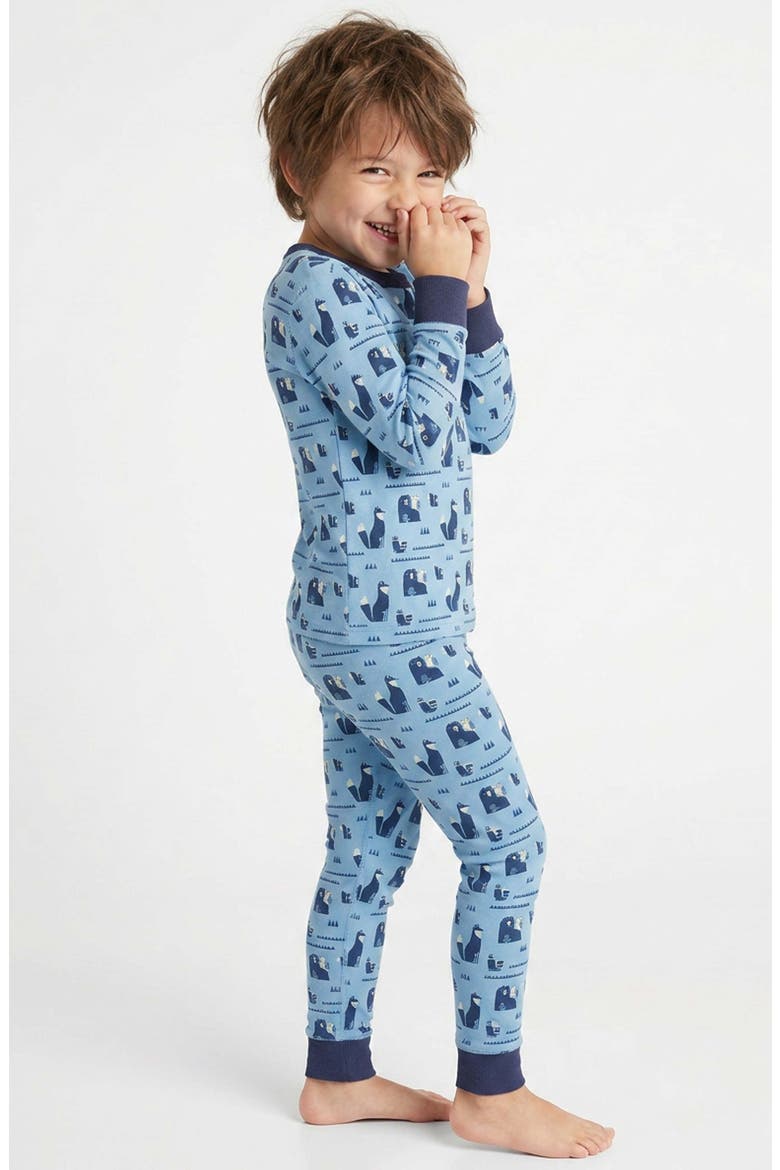 100% Organic Cotton Print Long Sleeve Snug Fit Kids Pajamas, Alternate, color, Bear-Venture