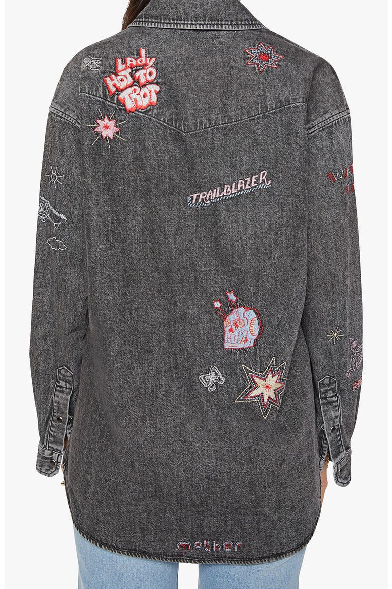 The Exes & Ohs Embroidered Denim Western Shirt, Alternate, color, LIGHTNING ROD