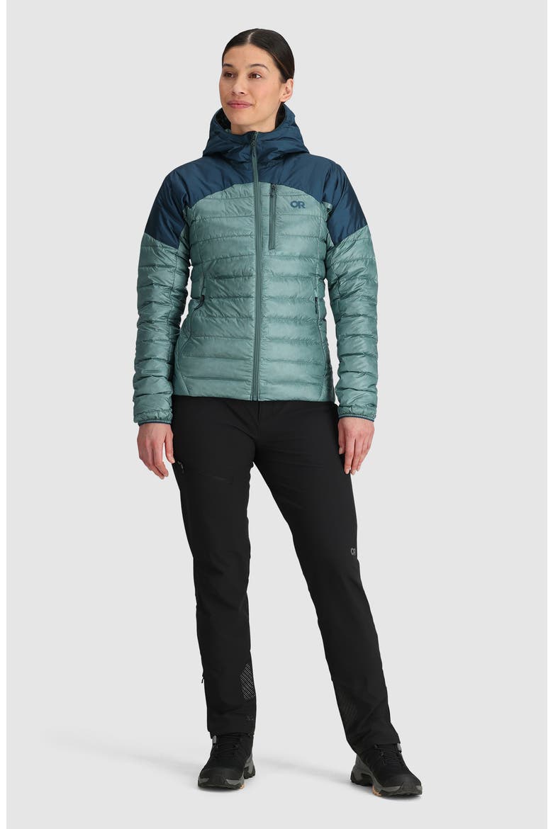 Helium 800 Fill Power Down Hooded Jacket, Alternate, color, NEPTUNE/ HARBOR