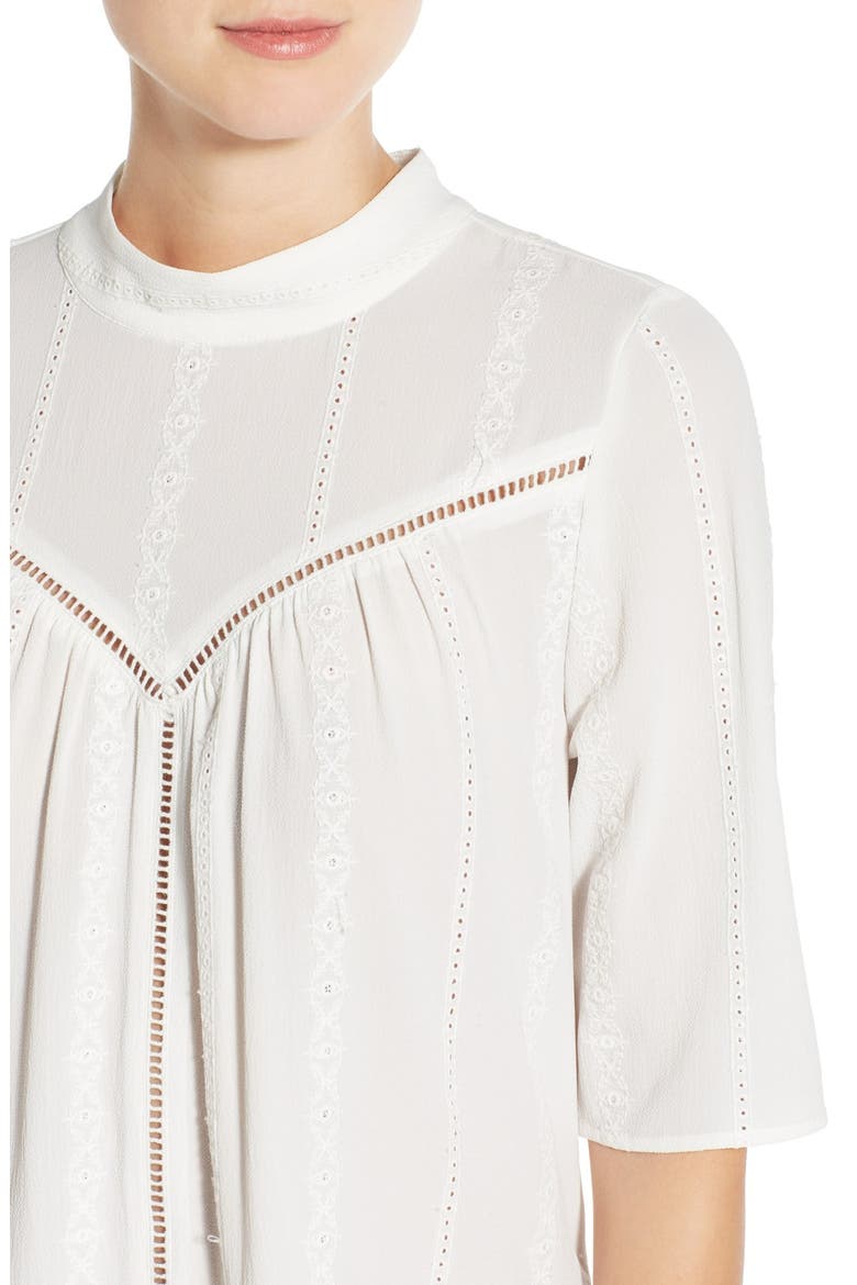 Lace Hem Peasant Tunic, Alternate, color, IVORY