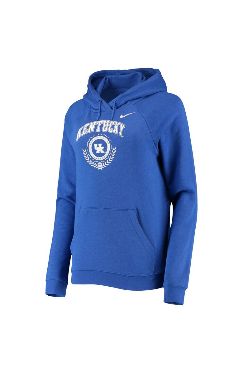 Nike Women's Nike Royal Kentucky Wildcats Varsity Fleece Tri-Blend Raglan Pullover Hoodie, Alternate, color, 
