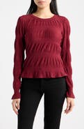 Bobeau Merrow Smocked Top