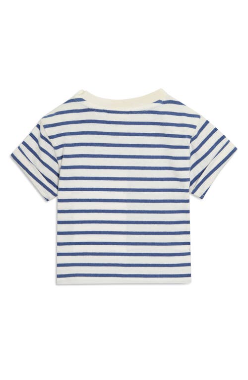 JOJO MAMAN BÉBÉ JOJO MAMAN BEBE STRIPE COTTON T-SHIRT & OVERALLS SET