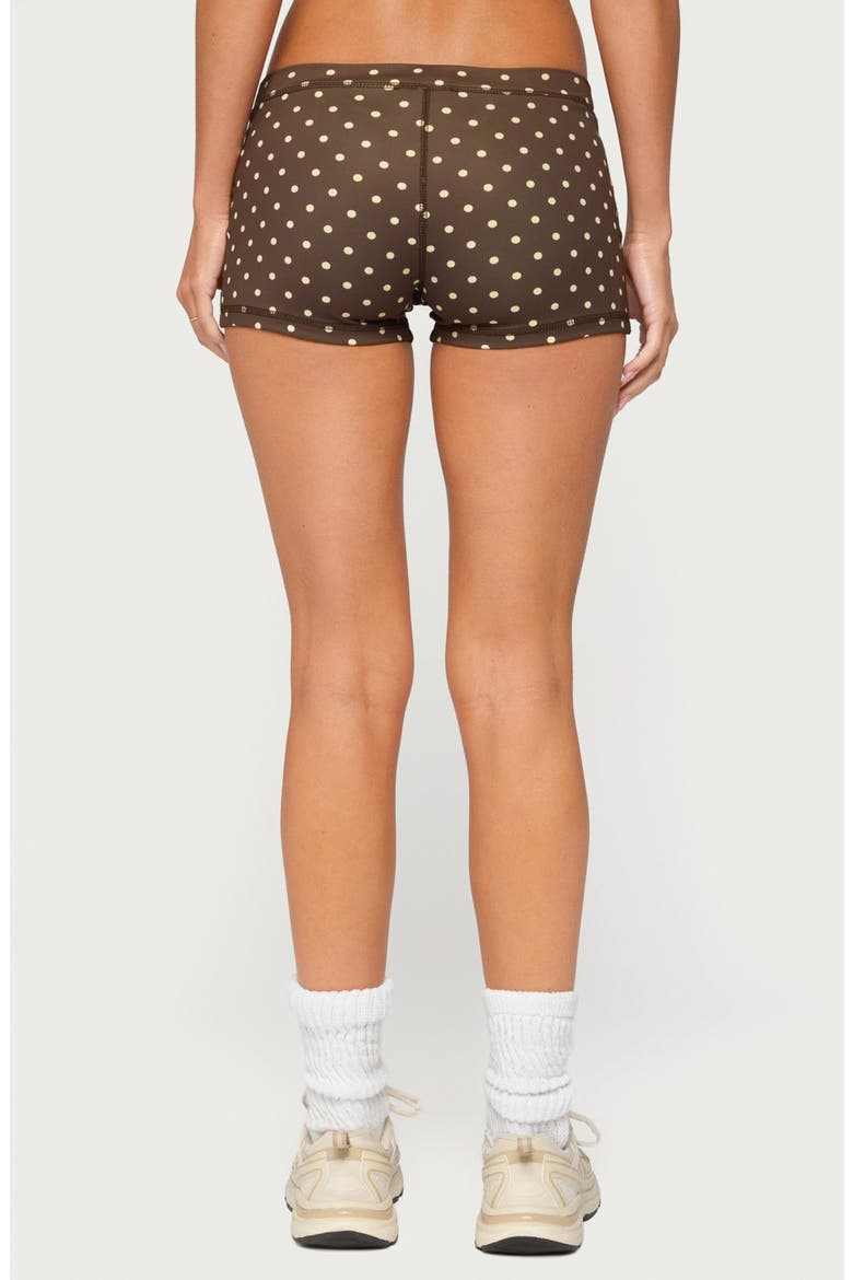 Lisah Polka Dot Micro Shorts, Alternate, color, BROWN-AND-YELLOW