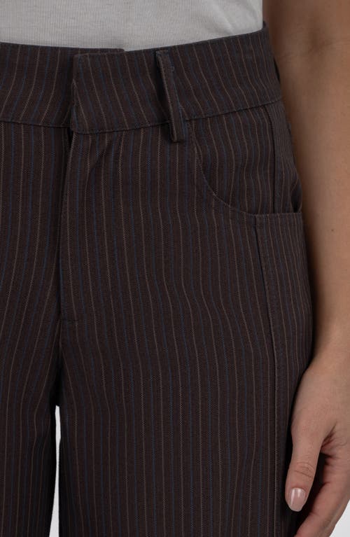 Kut From The Kloth High Rise Crop Wide Leg Pants In Brown