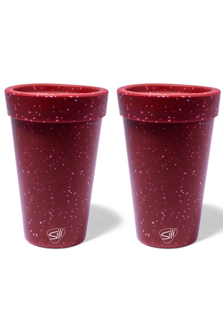 Silicone 16oz Coffee Tumblers 2pk, Main, color, Red