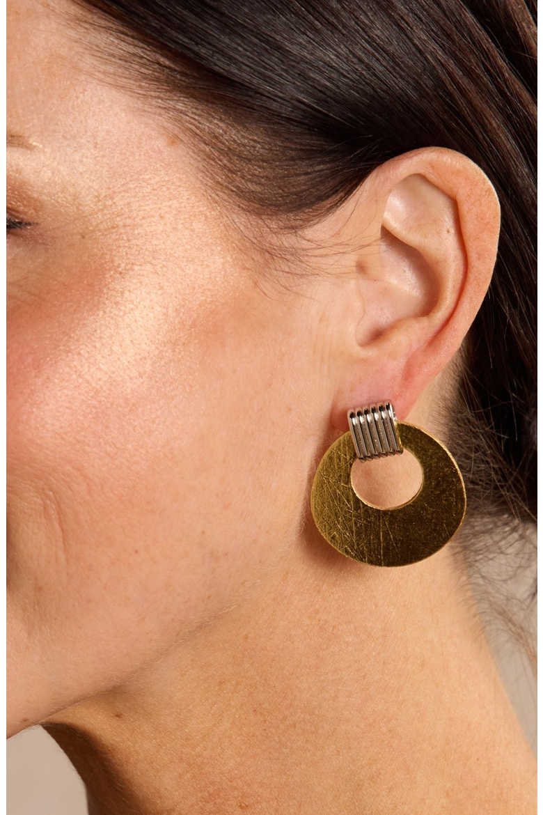 Vintage Evan Earrings, Alternate, color, Vintage Gold Mixed Metal
