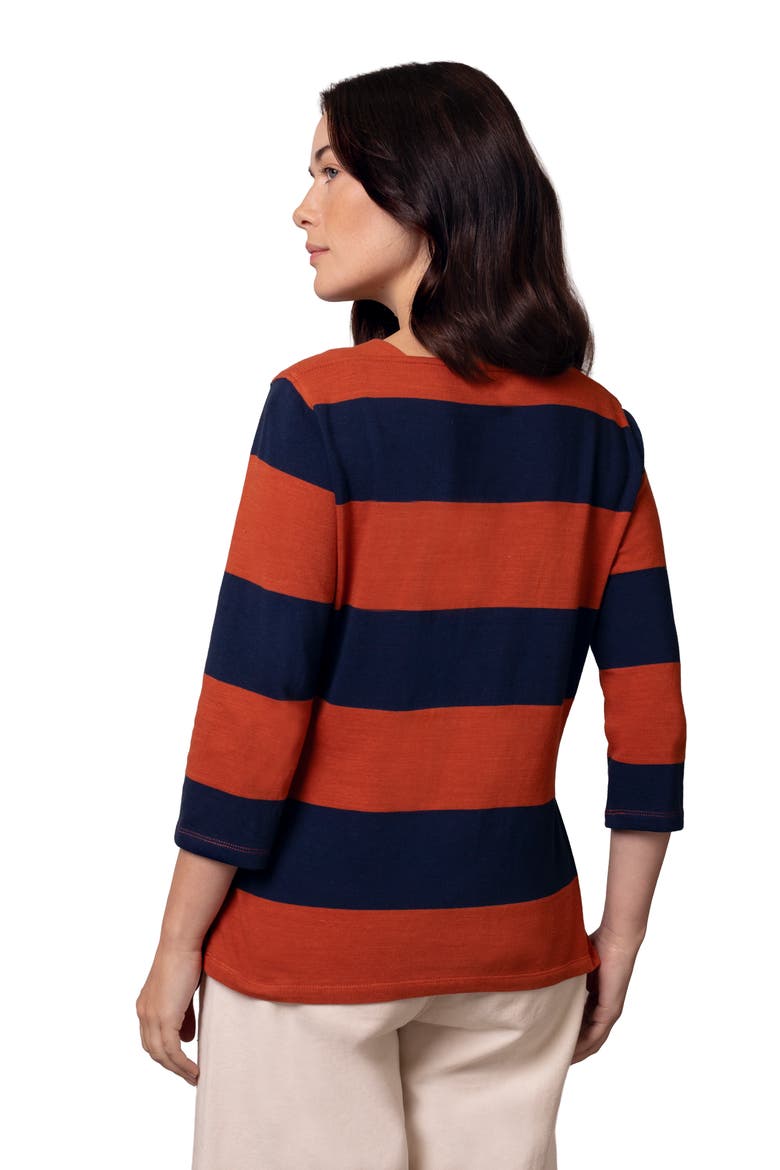 Shoulder Insert Square Neck Top, Alternate, color, Burnt Henna / Dark Navy