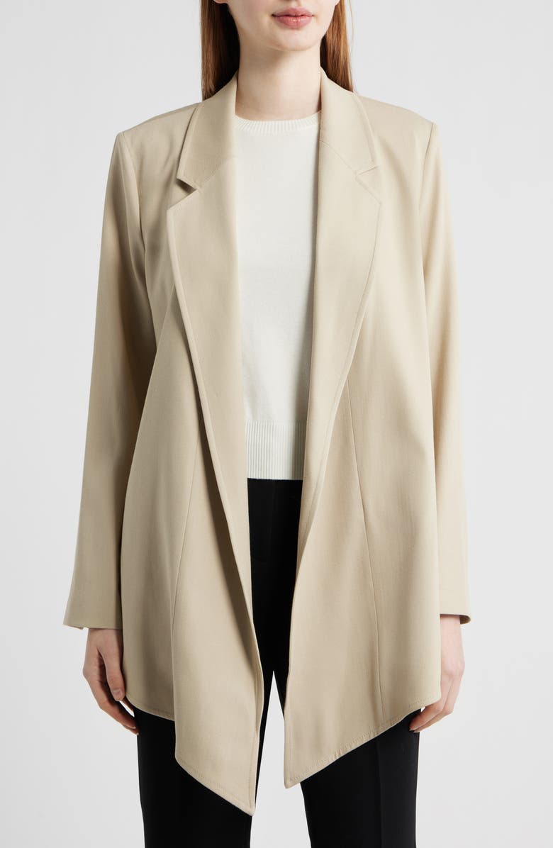 BOSS Joscara Belted Wool Blend Jacket, Alternate, color, Pumice