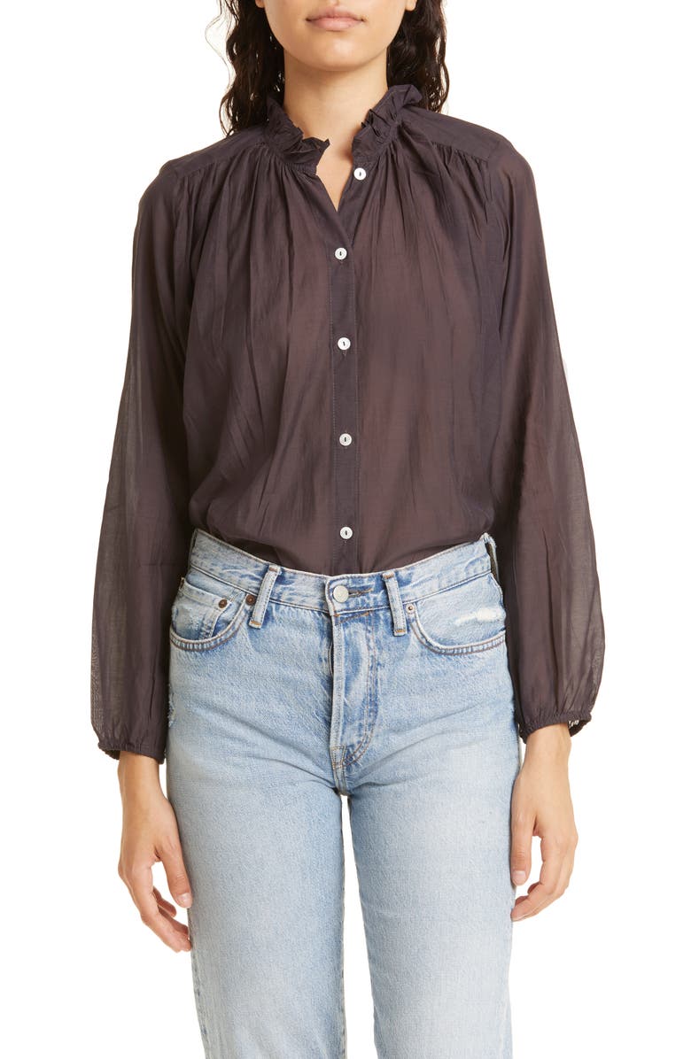 MILLE Francesca High Neck Cotton Blouse, Main, color, 