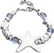 UNODE50 Silver-Tone Bracelet with Blue Faceted Crystals and Star