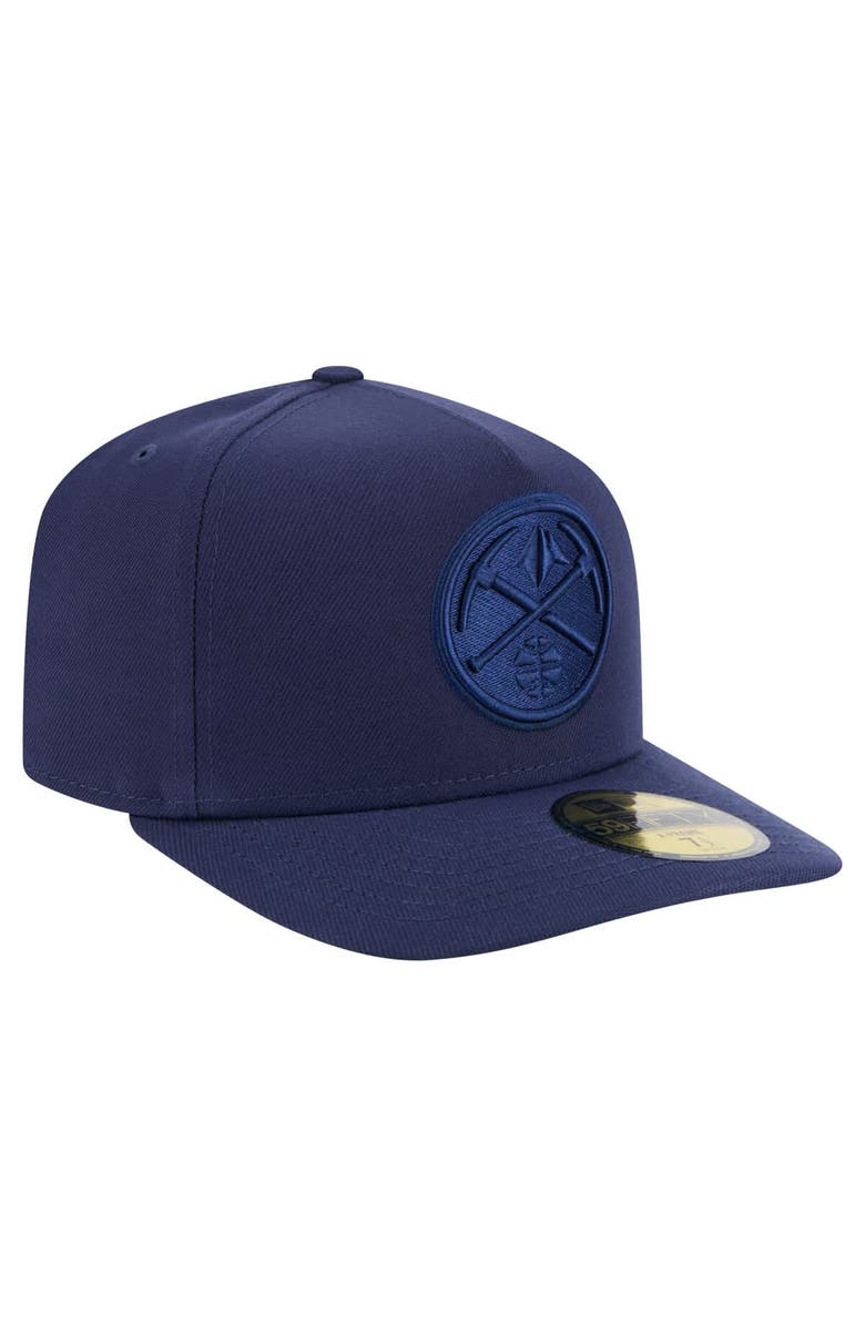 New Era Men's New Era  Navy Denver Nuggets Colorpack A-Frame Pinch Front 59FIFTY Fitted Hat, Alternate, color, 