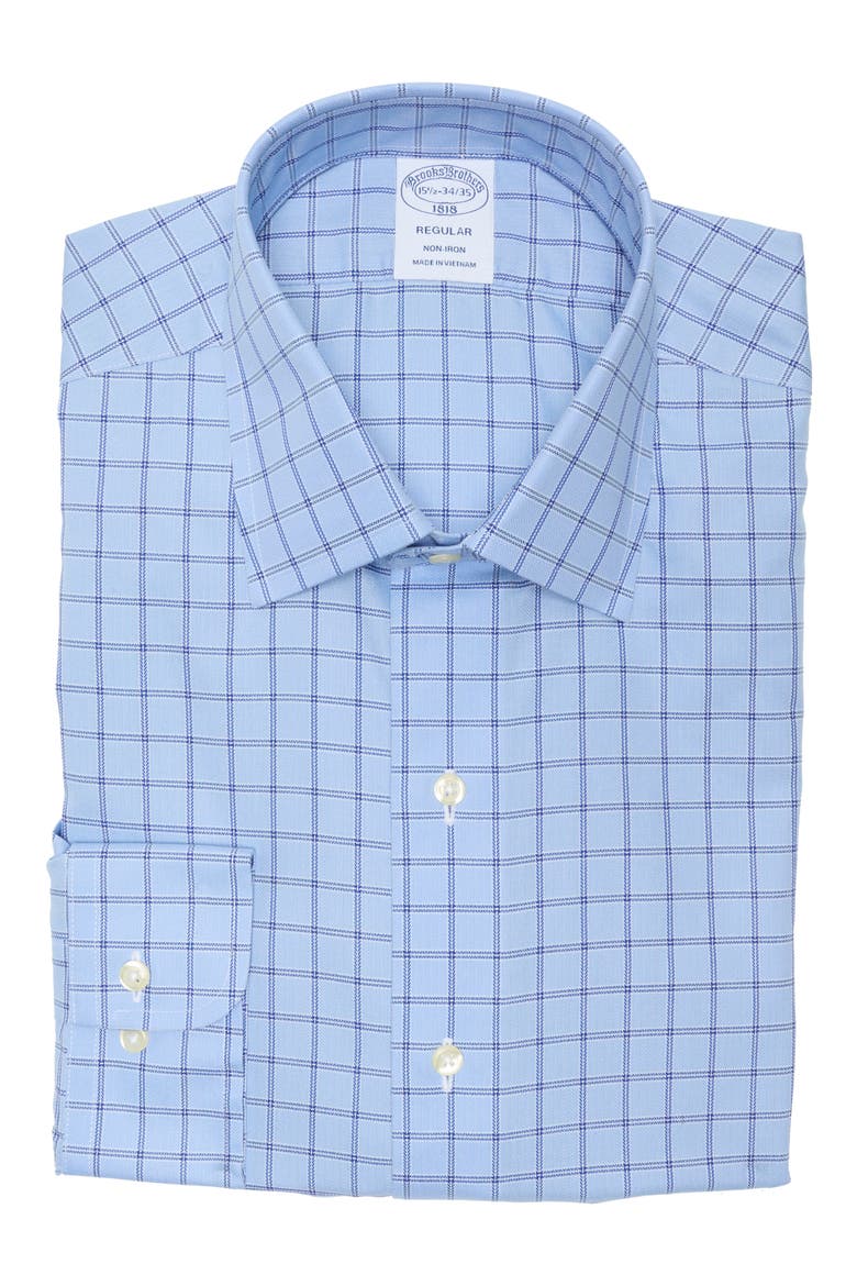 Regular Fit Non-Iron Dress Shirt, Alternate, color, SERENITYGROUNDWP