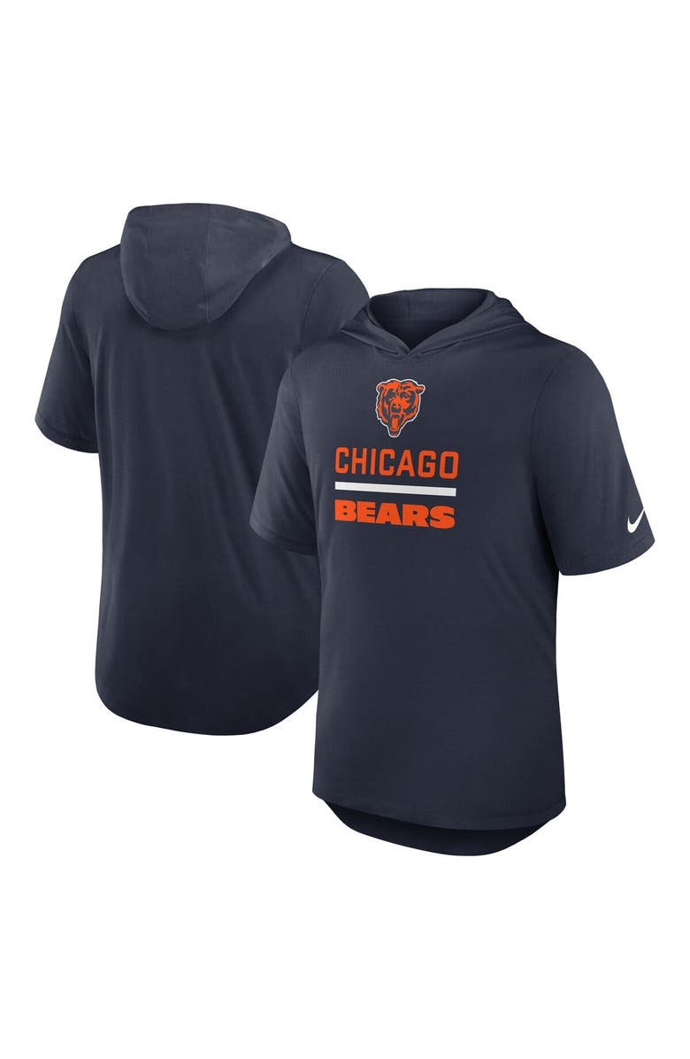 Nike Men's Nike Navy Chicago Bears Lockup Tri-Blend Hoodie T-Shirt, Main, color, Navy