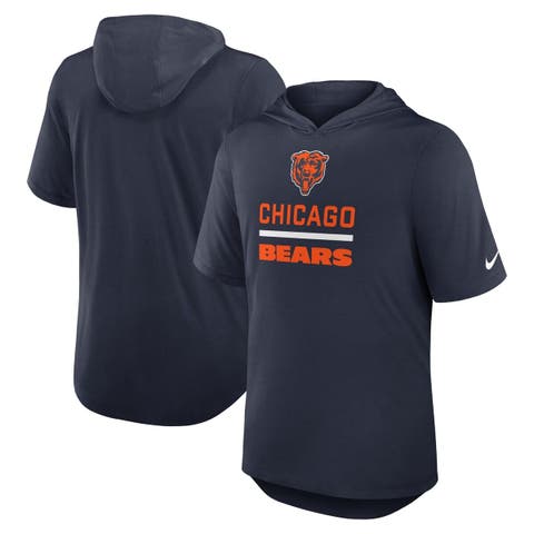 Men's Nike Navy Chicago Bears Lockup Tri-Blend Hoodie T-Shirt