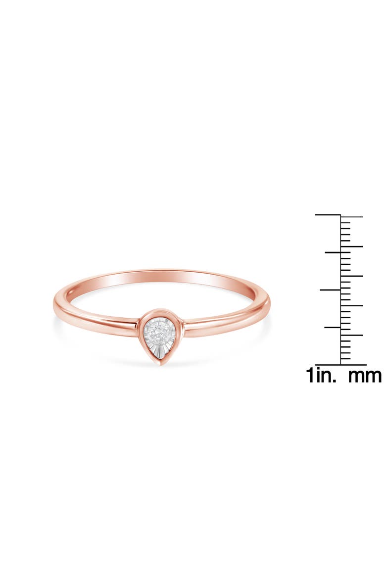 14K Rose Gold Plated Silver Diamond Accent Teardrop Pear Shaped Ring, Alternate, color, Rose Gold over Silver