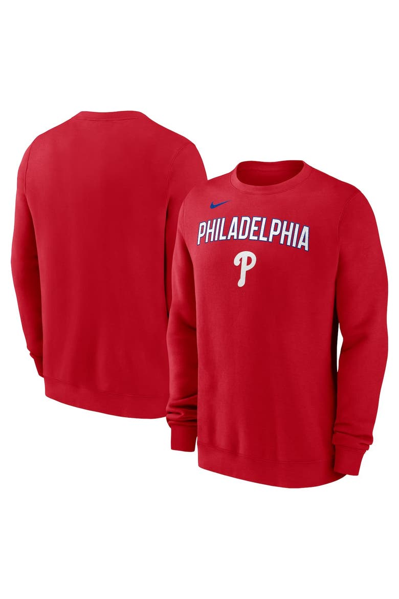 Men's Nike Red Philadelphia Phillies Pullover Sweatshirt, Alternate, color, Red