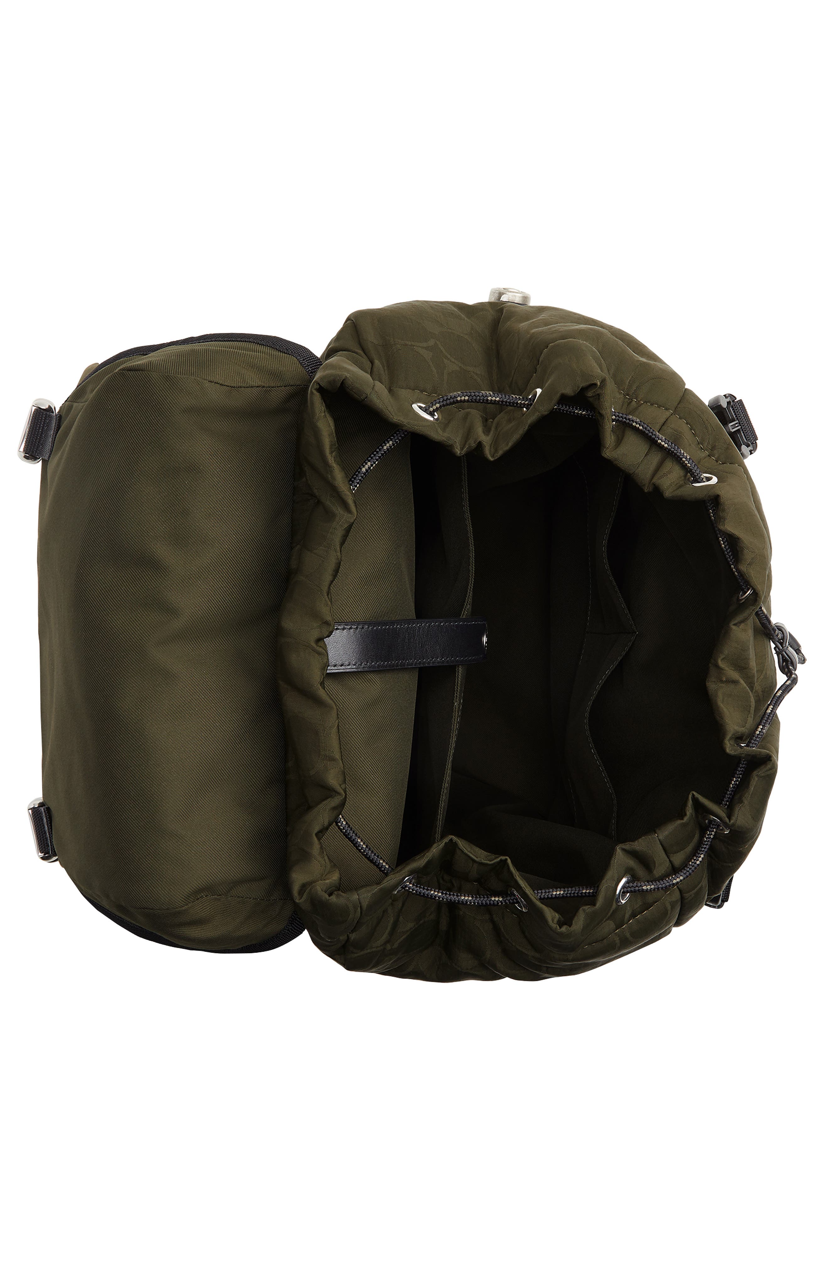 COACH Logan Backpack in Signature Nylon, Alternate, color, Dark Moss