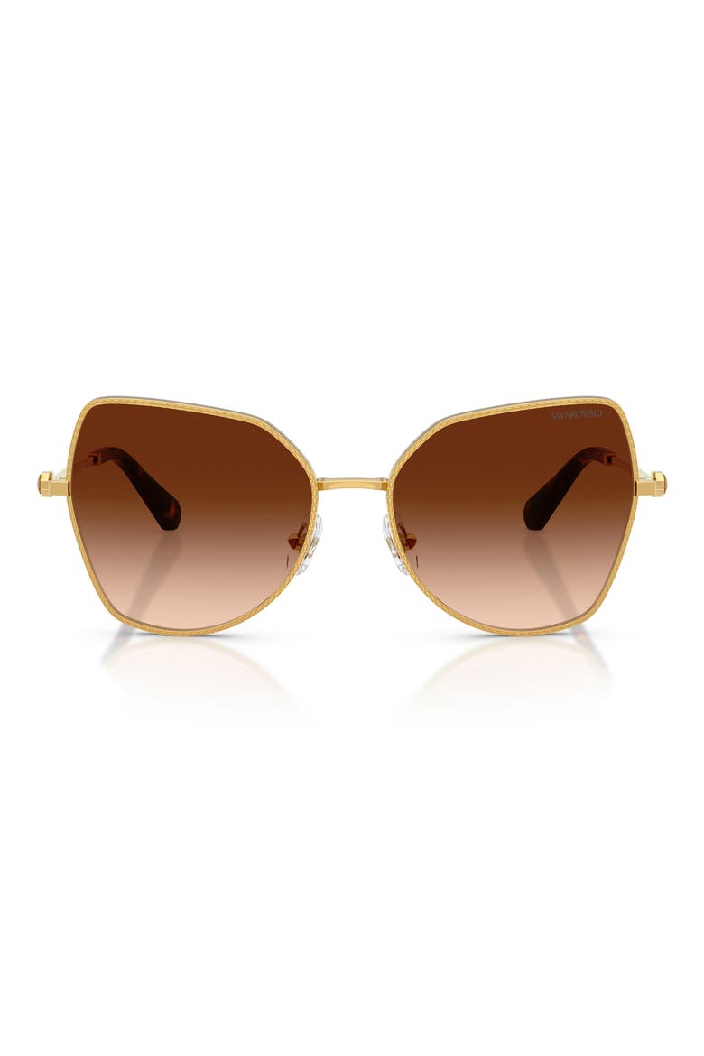 58mm Butterfly Sunglasses, Main, color, DARK GOLD / GRADIENT BROWN