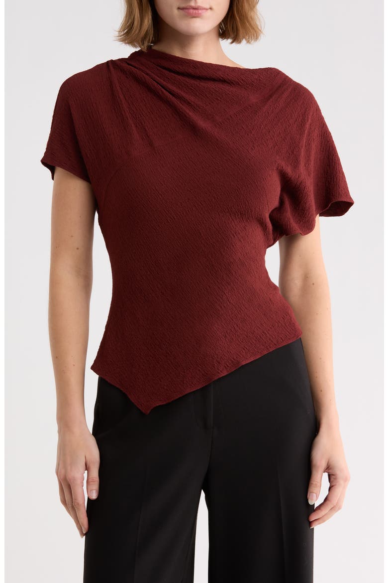 Dena Asymmetric Short Sleeve Top, Main, color, BLACK CHERRY