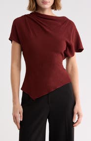 A.L.C. Dena Asymmetric Short Sleeve Top