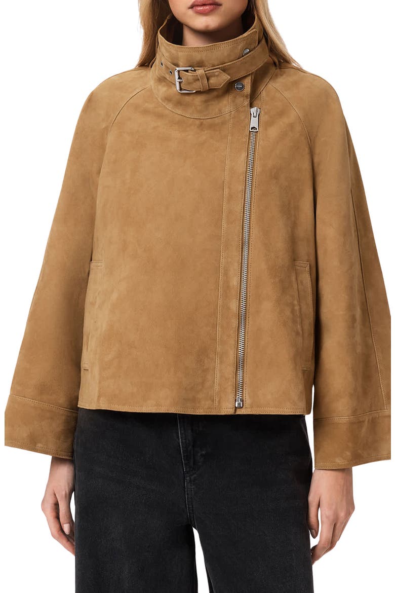 Rhodes Suede Jacket, Main, color, CAMEL BROWN